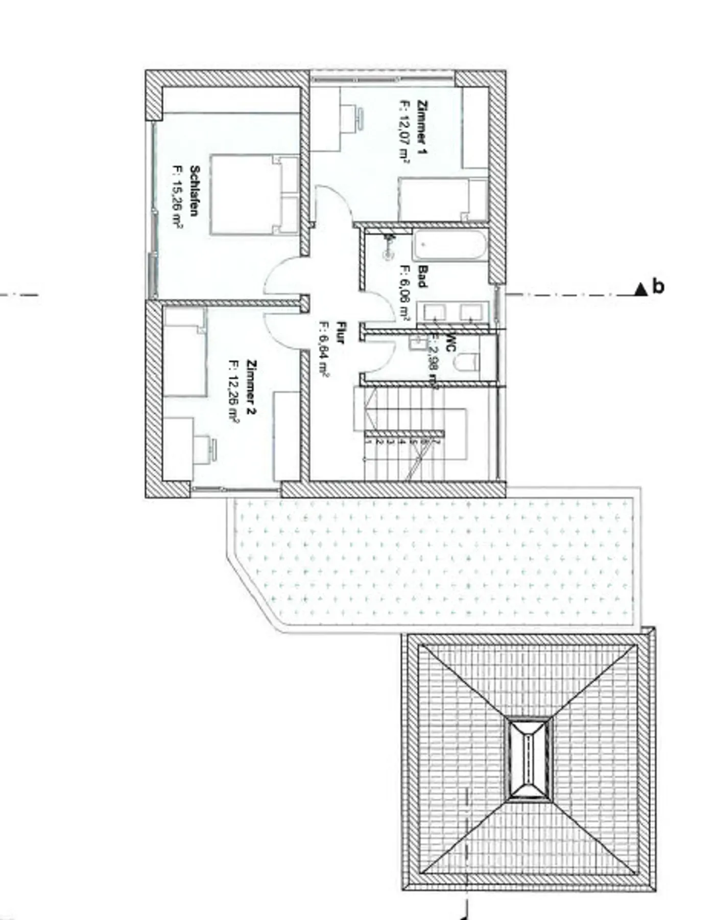 mögliche Bebauung Grundriss Obergeschoss