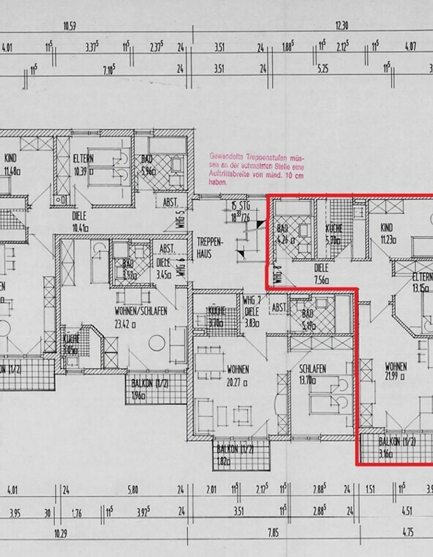 Bemaßter Grundriss Foto