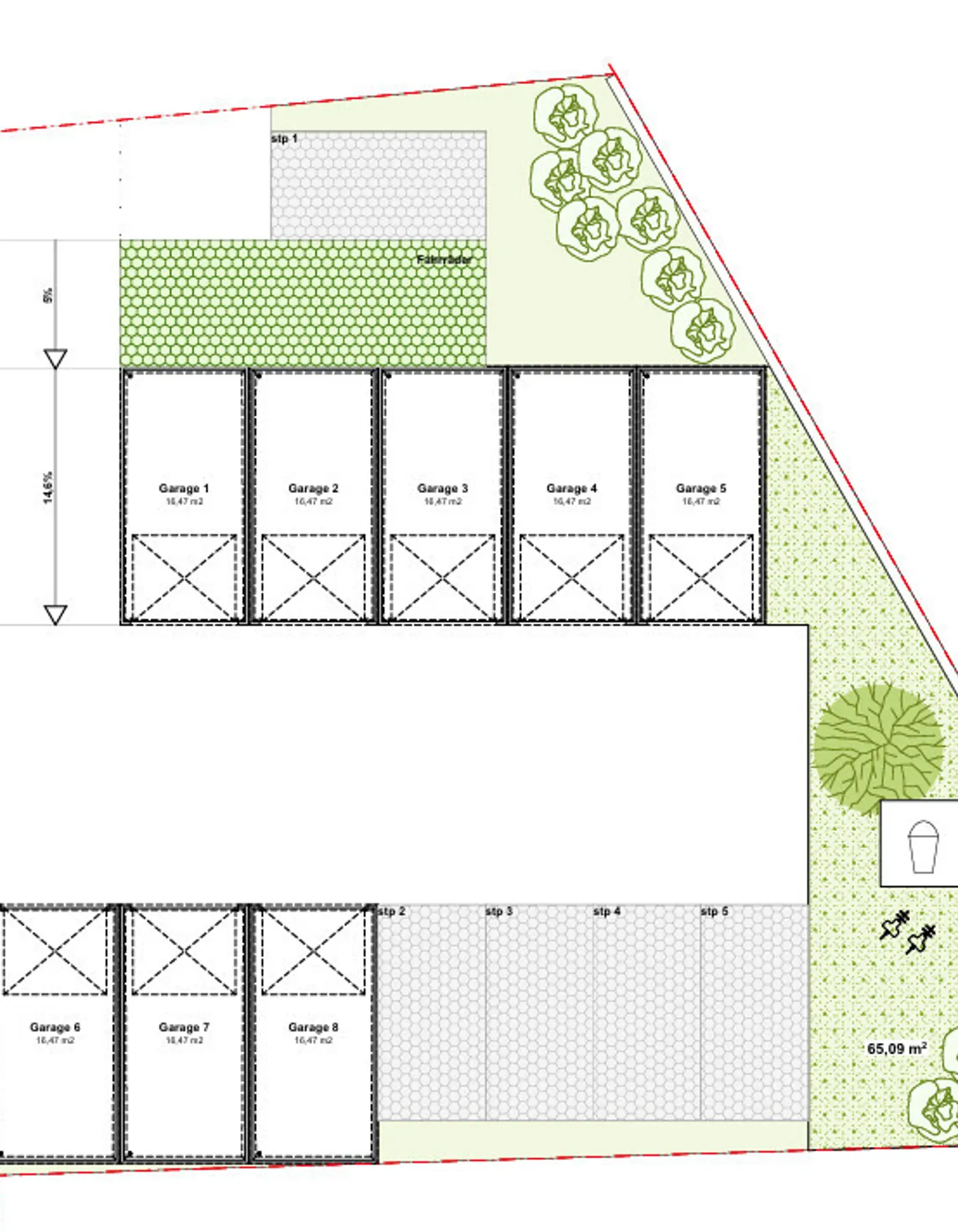 Grundriss, Parken