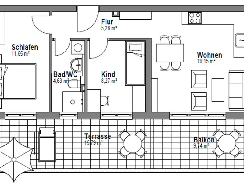 Sofort bezugsfreier Neubau: 3-Zimmer-Wohnung mit XXL-Balkon