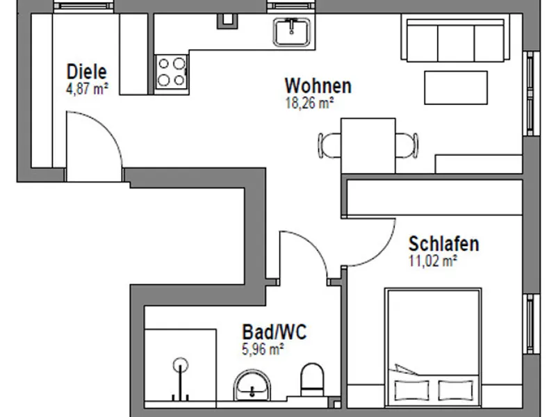 Ideal für Kapitalanleger: 2-Zimmer-Neubau-Wohnung