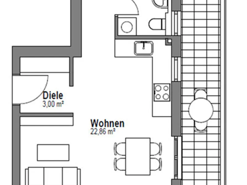 Sofort bezugsfreier Neubau: 2-Zimmer-Wohnung mit Balkon
