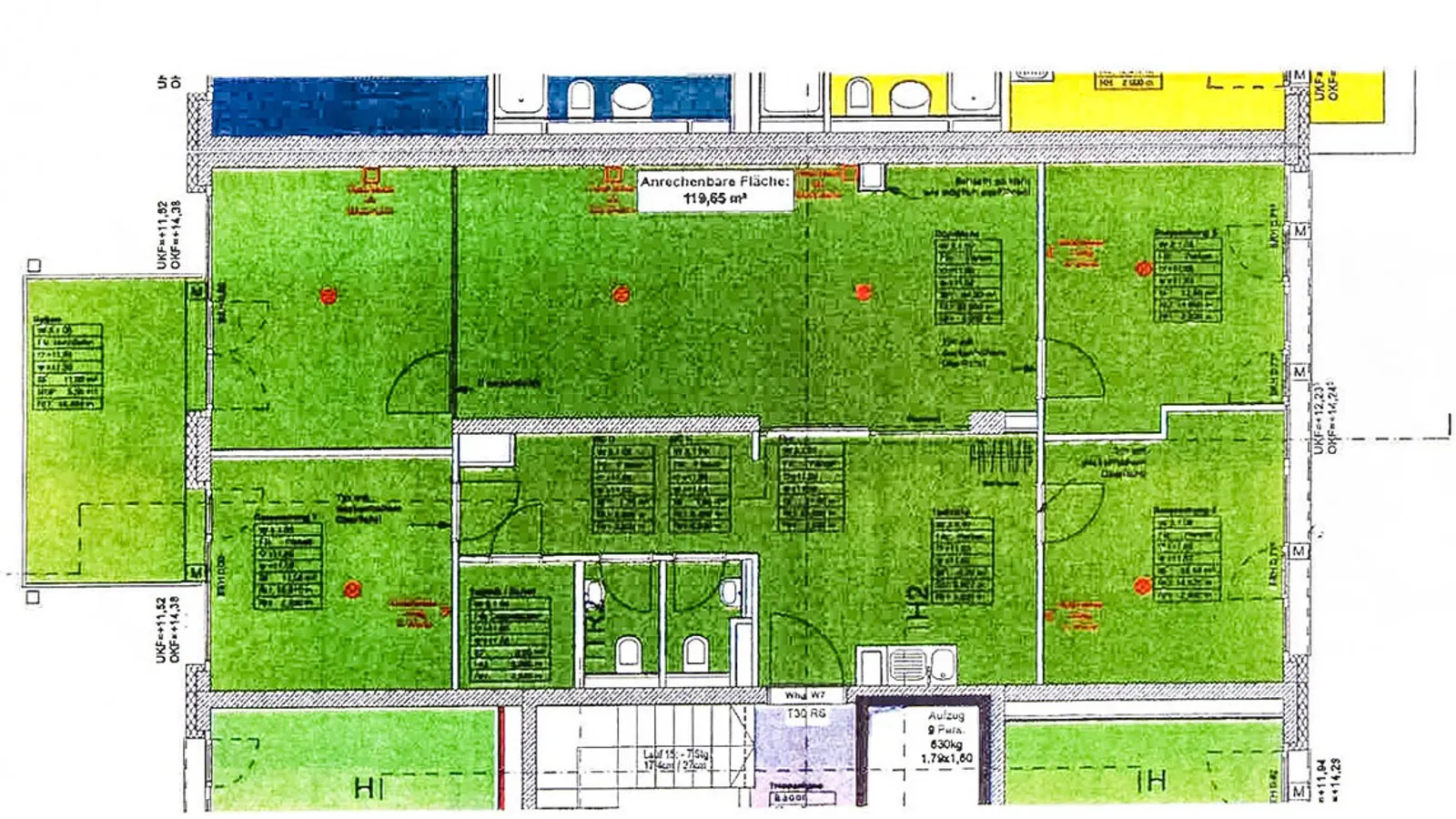 Modernes Büro mit Einbauküche und Balkon - Bild 3
