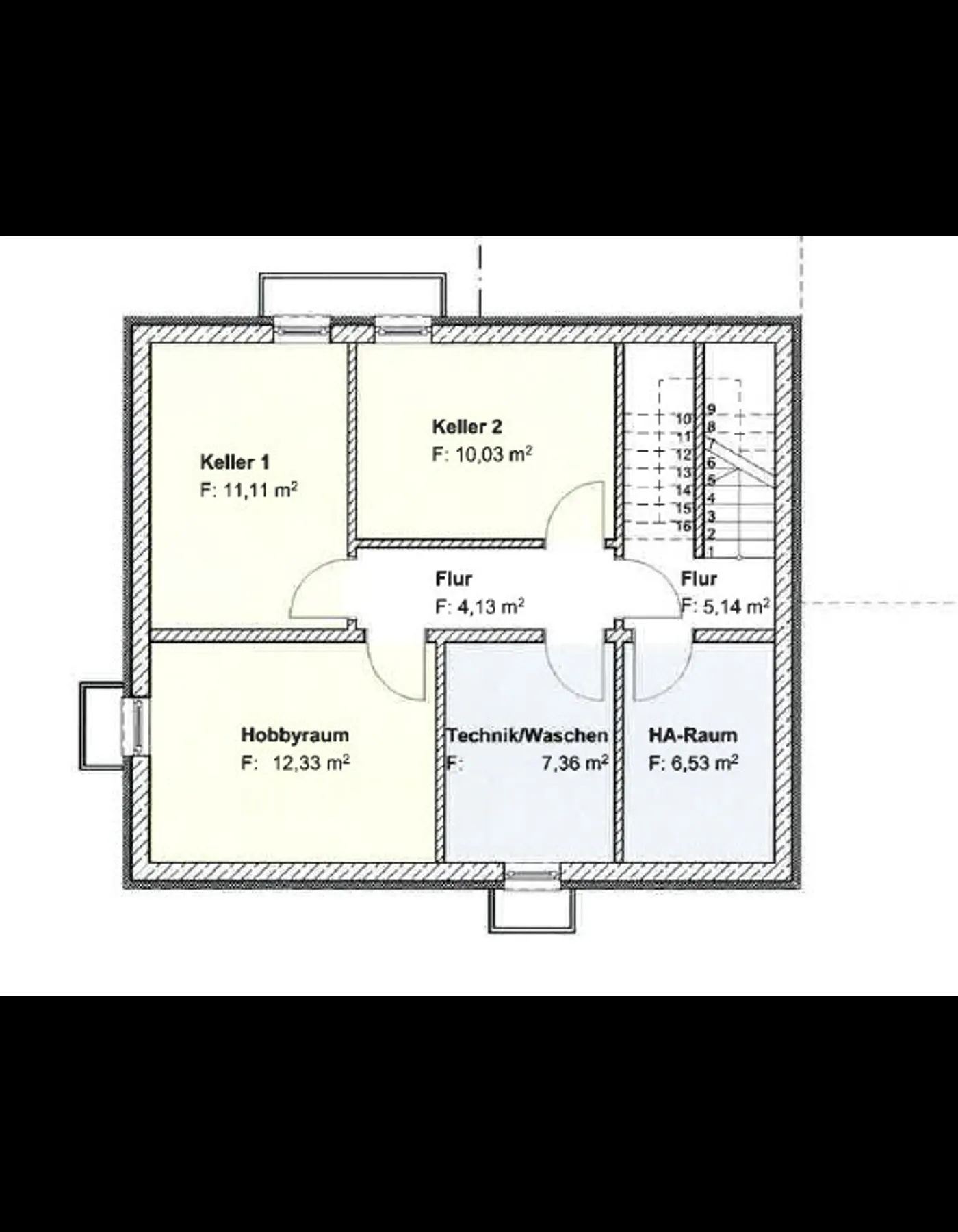 mögliche Bebauung Grundriss Keller