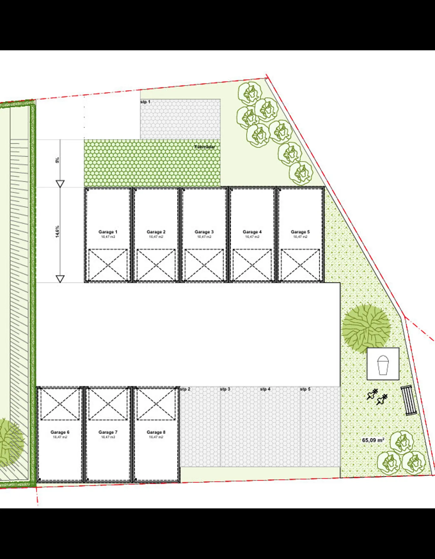 Grundriss, Parken